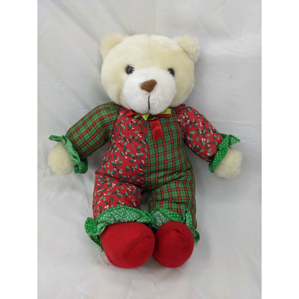 Interpur White Bear Plush 12 Inch Christmas Vintage Stuffed Animal Toy